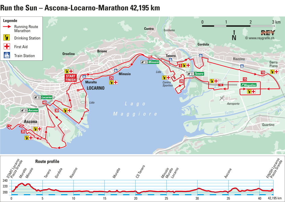 Ascona-Locarno Strecke Marathon Strecke Marathon